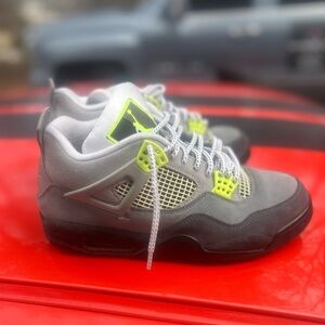 Gray and Neon Green Sneakers